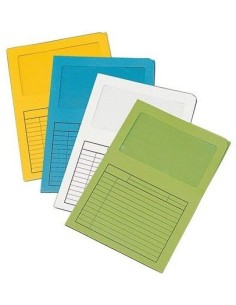 PAQ 25 SUBCARPETA CON VENTANA Fº 160G COLOR AMARILLO